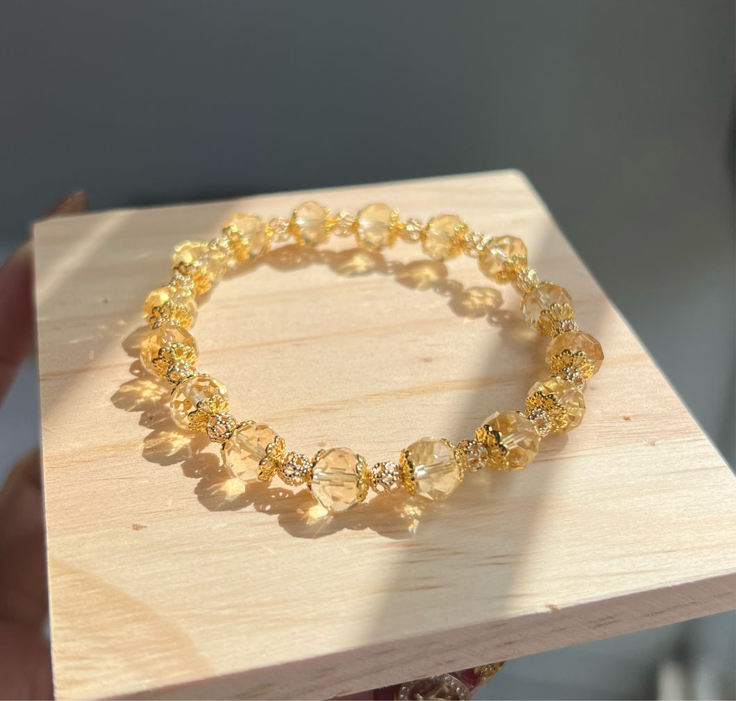 faceted citrine bracelet stacker